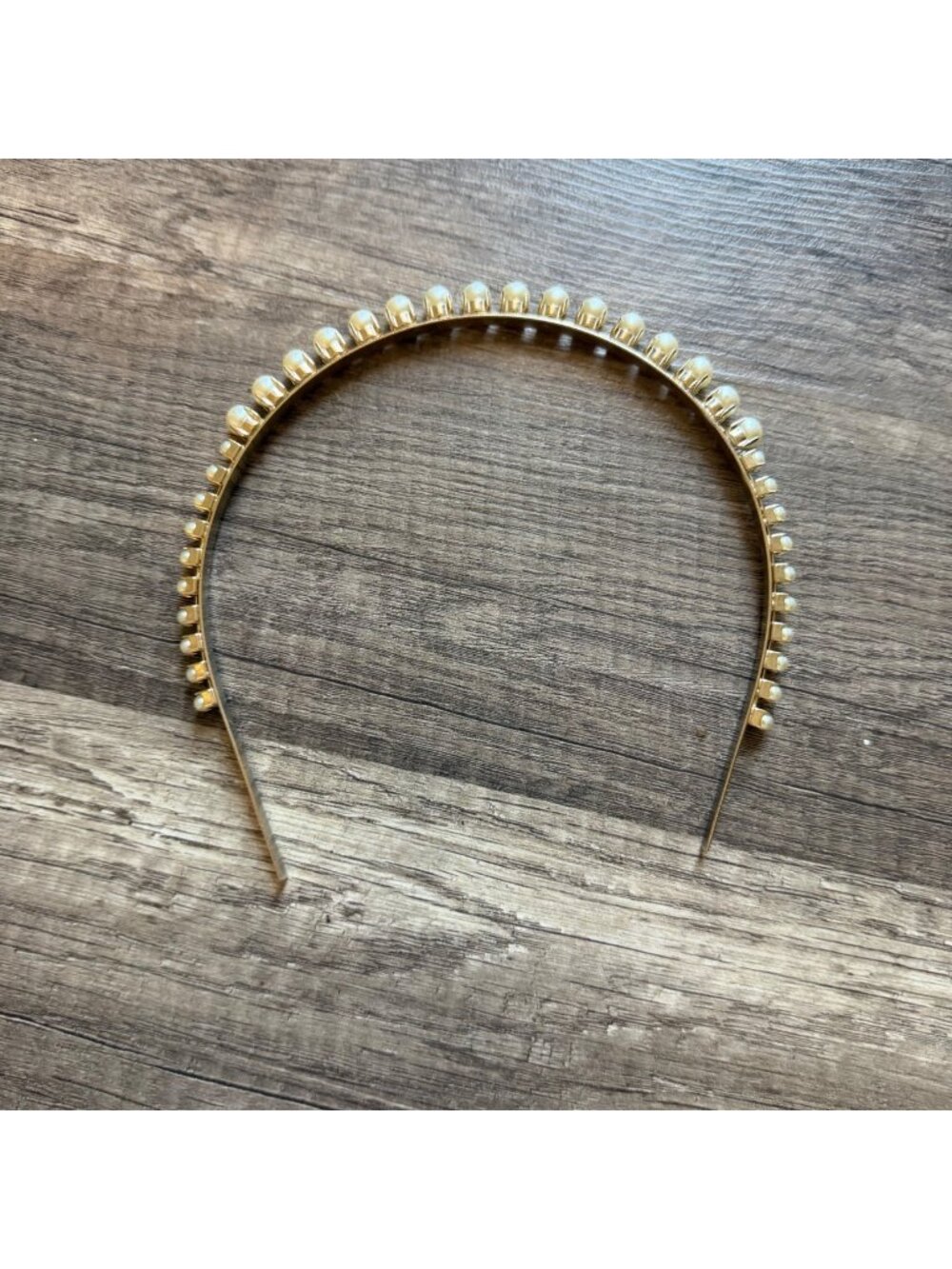 Gold-Tone Headband Pearls For Women Stylish Hair Accessory